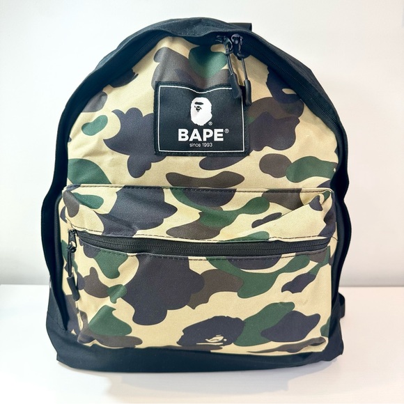 BAPE A Bathing Ape Summer Collection Backpack, Black Green Camo - Picture 2 of 12
